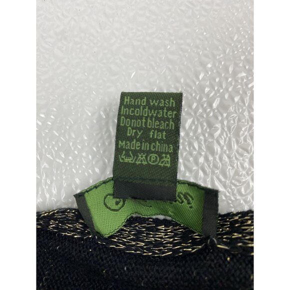 Womens M/L Gold Black Metallic Witchy Cozy Knit Open Front Cardigan Sweater VTG - Picture 4 of 13